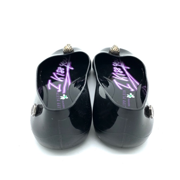 Philipp Plein I Kiss You Black Jelly Flats - Picture 4 of 15